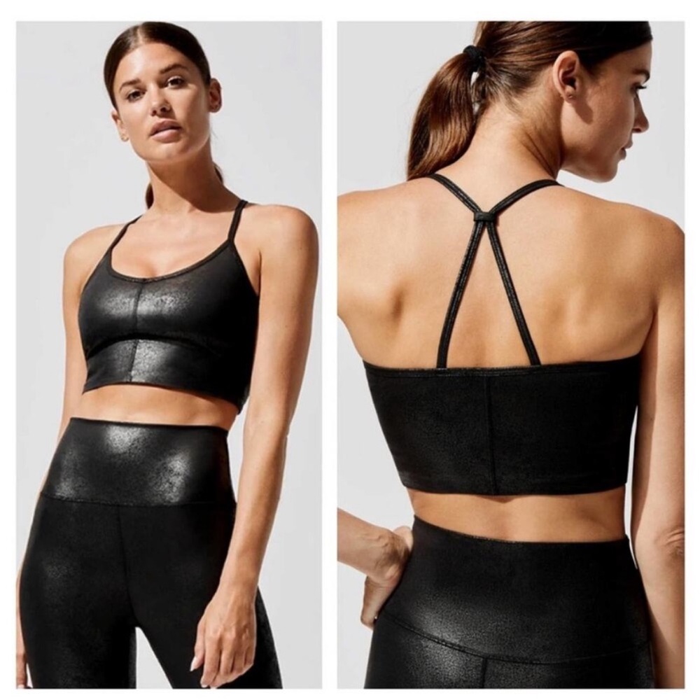 Carbon Shimmer Black Sports Bra